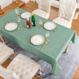 Softalker Jacquard Rectangle Tablecloth - Swirl Design Waterproof Spill Proof Table Cover Wrinkle Resistant Heavy Weight Soft Damask Table Cloths for Dining and Kitchen (52 x 70 Inch, Sage Green)