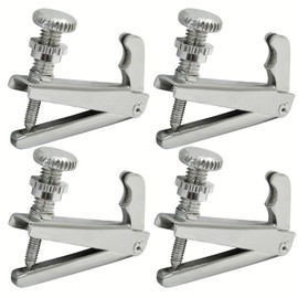 Seimneire Violin Fine Tuners 3/4 4/4 String Spinner Adjuster Silver Violin Parts - 4 Pcs