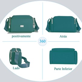 Bolso Crossbody Mujer, Bolsos Bandolera con Múltiples Bolsillo de Cierre - Bolsa de Hombro Gran Capacidad Viaje Bolsa Cruzado Impermeable Mensajero Bolsas Cruzadas Nailon Ligero Correa Ajustable