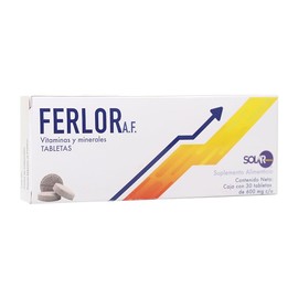 FERLOR AF Ácido Fólico/Hierro / (Coenzima Q10 CAJA CON 30 TABLETAS) 4 PIEZAS