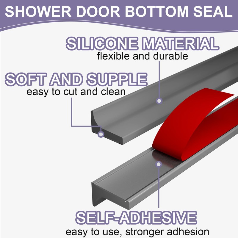 Hzetuu Shower Threshold Water Dam Barrier - Versatile, Silicone Shower