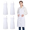 Jubatus 4 Pack 100% Cotton Aprons with 2 Pockets Cooking