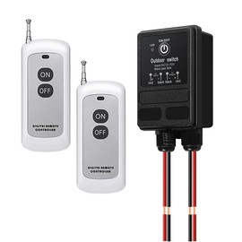 WOODGUILIN 12V Remote Control Switch,Wireless Remote Switch,Wireless RF Switch DC12V/24V/48V/72V 30A Relay,984FT Long Range for Anti-Theft Alarms,Roller Lind Door,Gate Barriers,Water Pump.(12V 300M)
