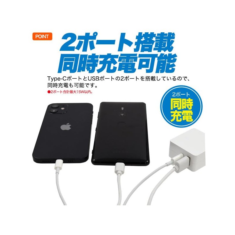 Plata USB Charger Outlet AC Adapter (Max Output 3A/15W TYPE-A/TYPE-C)