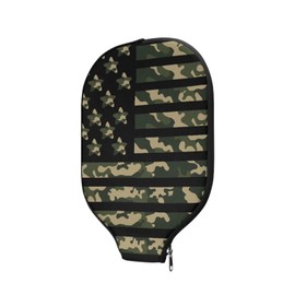 Tiasarato Pickleball Paddles Cover Ameican Flag Camo for Men Trendy Pickleball Cover Universal Case Size Fit for Most Standard Elongated Paddles Prevents Scratches Green