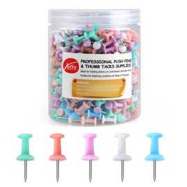 Yalis Push Pins 600 Count Macarone Colors, Standard Multicolored Thumb Tacks Steel Point and Colors Plastic Head | Yalis