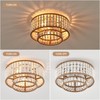 VANZARLA Boho Flush Mount Light Fixture Farmhouse, 3-Light Rustic Hallway