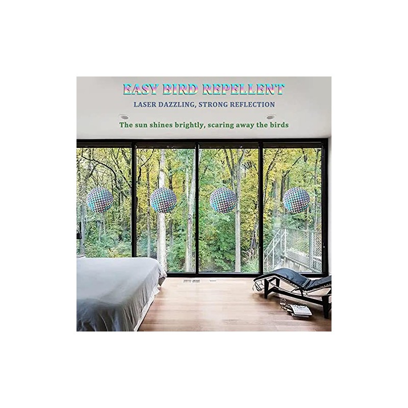 40 Pcs Round Bird Collision Window Stickers,Anti Collision Glass Alert