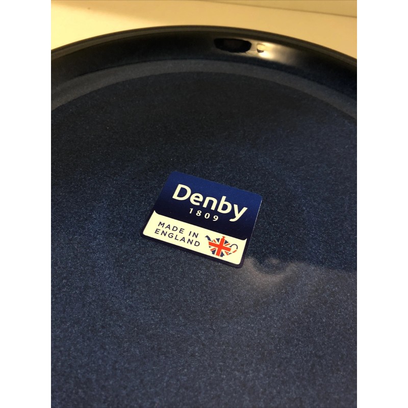 Denby England Imperial Blue Medium Coupe 8.25” Plate NWT Fire