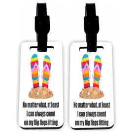 Sam Sandor-Shhh… I'm Pretending to be in Happy Place Now - Masonite Luggage Identifier Tags with Straps (x8)