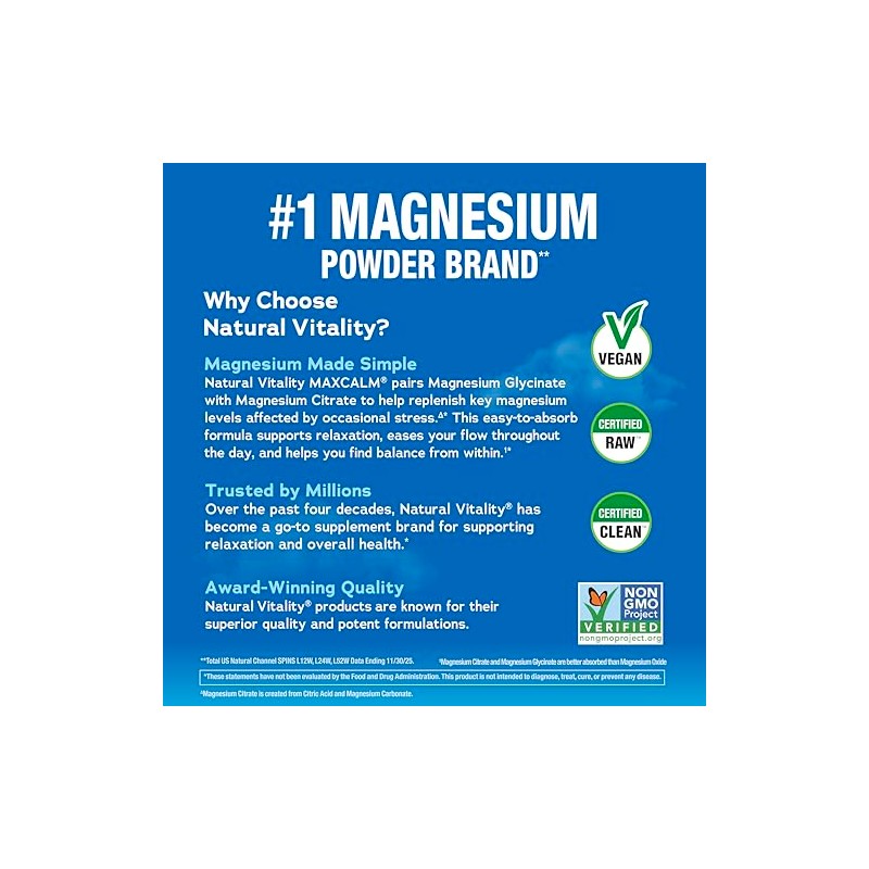 Natural Vitality Natural Calm Magnesium Anti Stress, Orignal, 16 oz