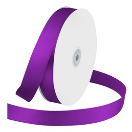 1 Inches x 100 Yards Polyester Satin Ribbon, Solid Color Purple Satin Ribbon for Crafts, Gift Wrapping, Hair Bows, Wedding Party Decoration, Bow Making & Other Projects (Purple)