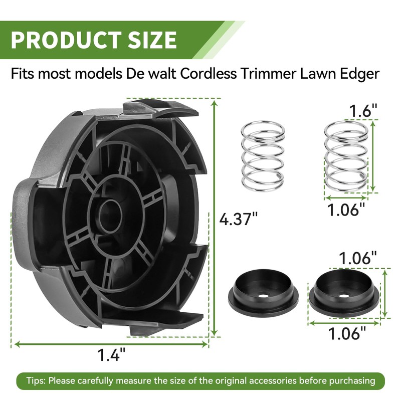 CLSR2U DWO1DT995 Weed Trimmer Head Cap Cover with Spring and