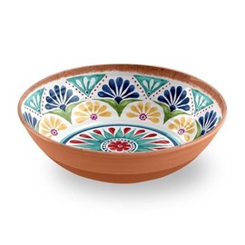 Tarhong PAN5122SBMB Rio Medallion Server Bowl, 12.2 inches (31 cm), Large, Serving Bowl, Deep Plate, Dishware, Crack-Resistant, Plastic, Dishwasher Safe, Stylish, Cute, Lightweight, Outdoor, Camping