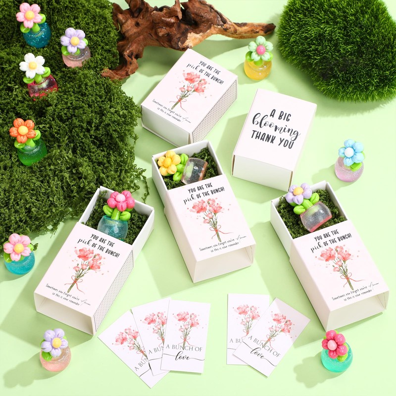 Wonderjune 36 Sets Employee Appreciation Gifts Luminous Flowerpot Thank You