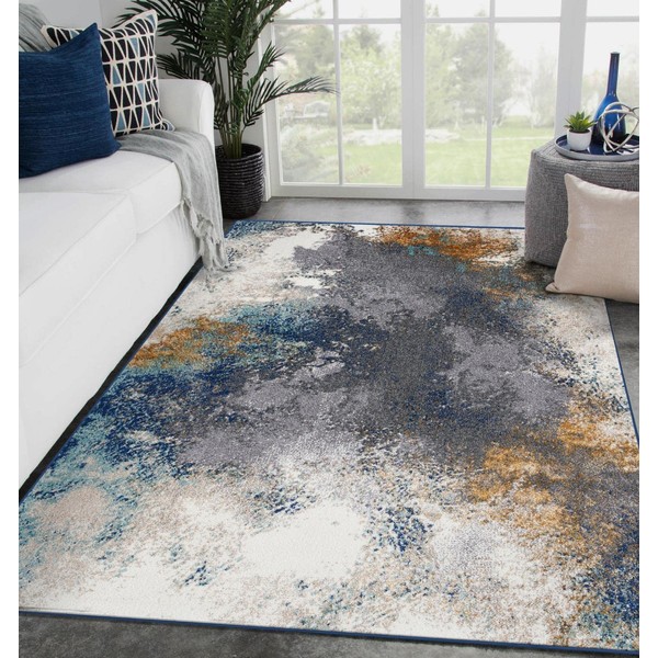LUXE WEAVERS Abstract Blue 8x10 Area Rug