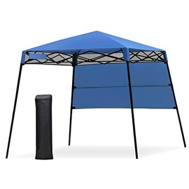 Tangkula 7 x 7 Ft Pop-up Canopy Tent, Outdoor Slant Leg Canopy Shelter with Carry Bag & 4 Stakes, Compact Portable Canopy Tent Perfect for Hiking Camping Fishing & Picnic (7'x7' Base; 6'x6' top)