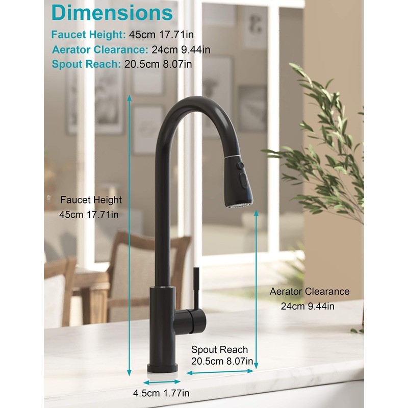 Kitchen Faucet with Pull Down Sprayer High Arc Single-Handle Faucets