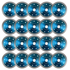 Uouteo 20 Pcs Diamond Saw Blade, 4.5 Inch Super Thin Turbo Saw Blade for Angle Grinder, 4-1/2" Tile Blade for Cutting Marble Ceramics Porcelain Tiles(4.5 inch-20Pcs-Blue)