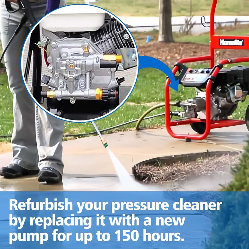 3400PSI Horizontal Pressure Washer Pump, 3/4" Shaft Power Washer Pump