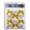 Gold and Silver Glitter Miniature Decorative Tie-On Christmas Bows -