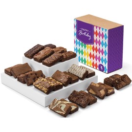 Fairytale Brownies Birthday Sprite 24 Individually Wrapped Gourmet Chocolate Food Gift Basket - 3 Inch x 1.5 Inch Snack-Size Brownies - 24 Pieces - Item CB224