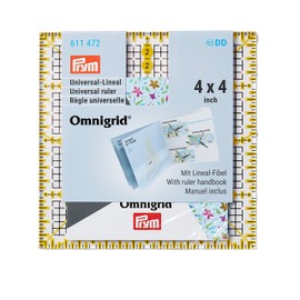 Prym 611472 Universal 4 x 4 inch Omnigrid Lineal, Kunststoff, transparent