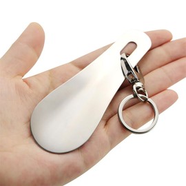 1set Stainless Steel Metal Shoehorn Shoespooner Portable Shoe Travel Shoe Spoon Aid Shoe Helper for Men, Women and Seniors (Silver)