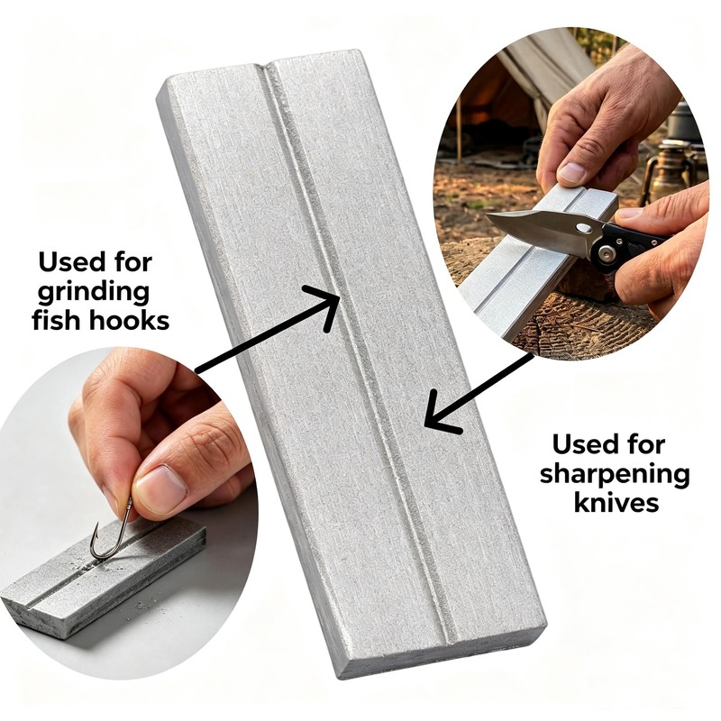 Diamond Pocket Knife Sharpener Dual-Sided Sharpening Stone for Fish Hook