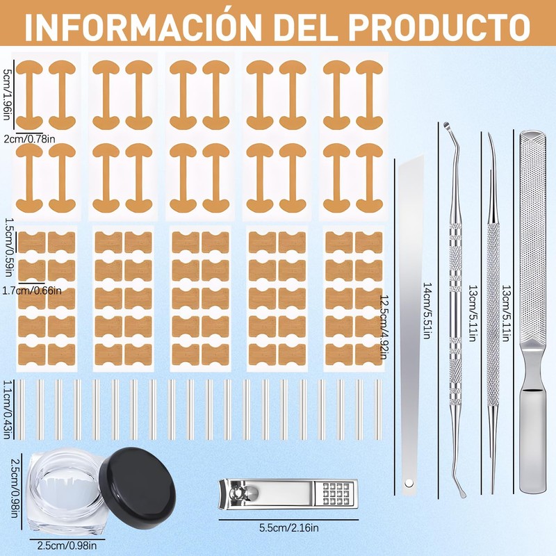 20 Piezas Kit Para Uñas Enterradas, Professional Ingrown Toenail Set,