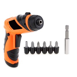Electric Drill Screwdriver, 6V Portable Cordless Drill Set 8 in 1 Foldable Drilling Tool with Drill Chuck and Screw Head for Home Office