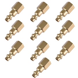 ZIMISI 10PCS Air Hose Fittings, Brass 1/4" NPT Female Air Compressor Quick Connect Hose Fittings, Professional Air Coupler & Plug Kit, Automotive Air Compressor Accessories (1/4 npt Female Plug)