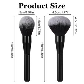 MBAIYO Pack of 2 Large Powder Brushes, Professional Makeup Brush, Powder Brush, Make-Up Brush, Blush Brush, Contour Brush, Cosmetic Brush Set for Bronzer, Blush, Blush, Blending Concealer Foundation