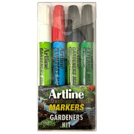 Artline Gardeners Marking Kit | Professional Series | Includes Gardeners Markers for the marking pots, plants, and more; Plumbers Marker for wet surfaces; and a UV resistant Exterior Marker