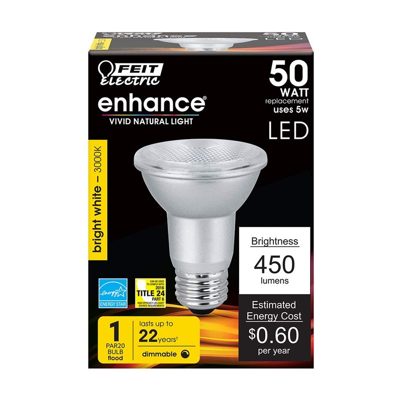 Feit Electric PAR20 LED Bulbs, 50W Equivalent, Dimmable Spotlight Bulbs,