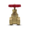 DOJA Barcelona Gate Valve, Safety Stopcock, Red Handle, Brass, Pack