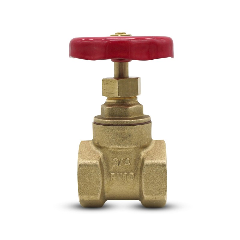 DOJA Barcelona Gate Valve, Safety Stopcock, Red Handle, Brass, Pack