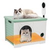 Plastic Cat House for Indoor Outdoor, Weatherproof Outside Cat House
