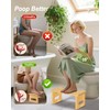 Foldable Toilet Stool, 7 Inches Bamboo Toilet Stool Squat for