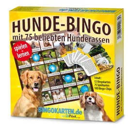 DiPrint Dog Bingo Game with 75 Most Popular Dog Breeds