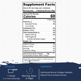Gaspari Nutrition Bone Broth Athletic Performance Collagen, Joint Support, Digestive and Immune Health, Muscle Recovery, Glucosamine and Chondroitin Concentrated (30 Serving, Natural Vanilla)