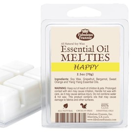 Fabulous Frannie Happy Pure & Natural Soy Candle Meltie/Tart/Melts Made with Pure Bergamot, Grapefruit and Ylang Ylang Essential Oils 2.5oz