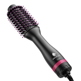 Hair Dryer Brush, MiroPure 4 in 1 Blow Dryer and Styler Volumizer with 4 Speed Temp Settings, Hot Air Brush with Oval Barrel for All Hair Style and Fast Drying, Rose Red