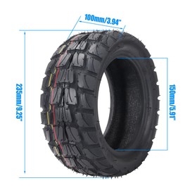 90/55-6 Scooter Tire 10 Inch Off Road Tubeless 10x3.0 Wider & Thicker Rubber Explosion-Proof Motorcycle Electric Scooter Outer Tire Replace for 90/55-6 80/65-6 Tyre Wheel Parts