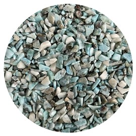 0.5 Pound Natural Semi Tumbled Larimar Gemstone Chips, Larimar Crushed Mini Crystals, Undrilled Crystal Chips (Larimar)