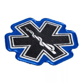 PatchStop Brand Star Of Life Black & White Patch, Medical Profession Patches