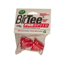 BirTee Golf Tees - PRO Speed Version with Enhanced Durability - Size #5 (1 1/4") Individual Size Pack - 2 Tees Per Pack. Indoor Golf Tees/Golf Simulator Tees/Winter Golf Tees (Red)