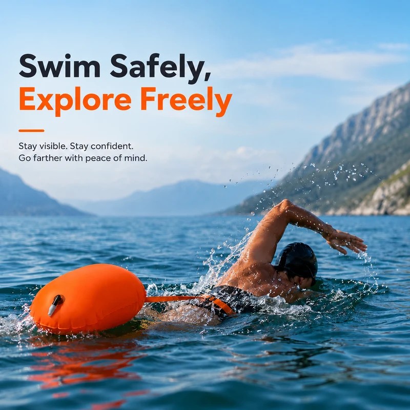 Inflatable Swim Tow Buoy for Open Water – Lightweight PVC