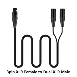 ZIWAI Dual Male XLR to Female XLR, Balanced XLR Splitter Cable XLR Splitter Cable 2 Male to 1 Female, XLR Cable 1 Female 2 Male (2, XLR F-2XLR M, 1.6Feet)