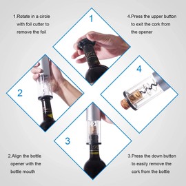 Kavydens Electric Wine Opener, Cordless Wine Bottle Opener kit with Foil Cutter
